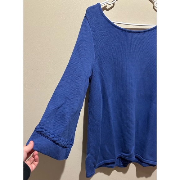 Soft Surroundings Womens Cable Accents Pullover Sweater Size Small - Cobalt Blue - Picture 4 of 5